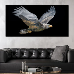 Highland Eagle Double Exposure - NicheCanvas
