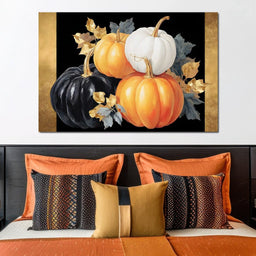 Golden Pumpkin Harvest Harmony - NicheCanvas