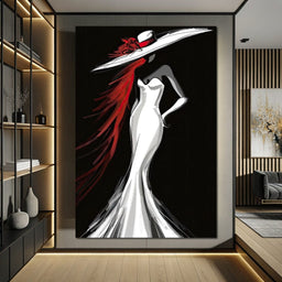 The White Dress - Elegant Flamenco - NicheCanvas
