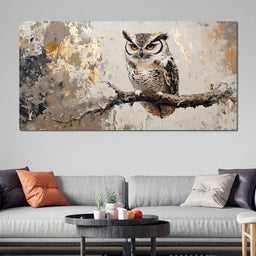 Golden Gaze of the Noble Owl - NicheCanvas