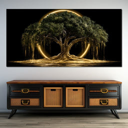 Ancient Tree Upon The Hollow Moon - NicheCanvas