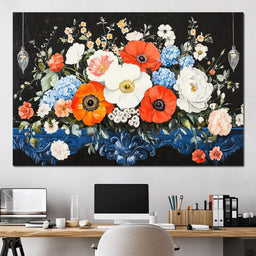 Floral Symphony on Midnight - NicheCanvas