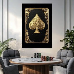 Golden Elegance Spade Design - NicheCanvas