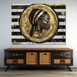 Golden Regal Afro Majesty - NicheCanvas