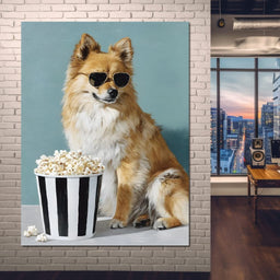 Cool Pomeranian Popcorn Night - NicheCanvas