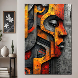 Metallic Face Labyrinth Illusion - Cole Williams - NicheCanvas
