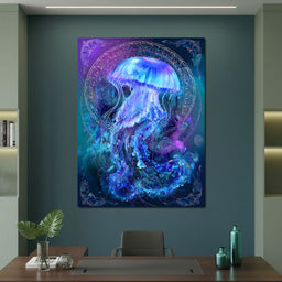 Glowing Jellyfish Ocean Ballet - NicheCanvas