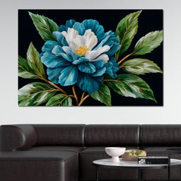 Flourishing Blue Elegance - NicheCanvas