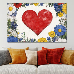 Floral Heart Harmony - NicheCanvas