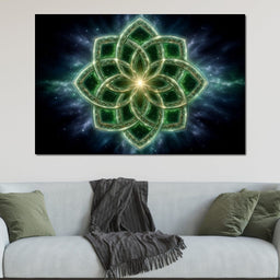 Celestial Emerald Knot Bloom - NicheCanvas