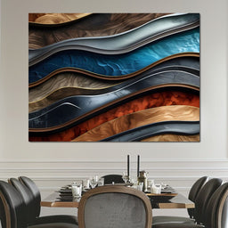 Colorful Wooden Waves 002 - Johanjjf - NicheCanvas