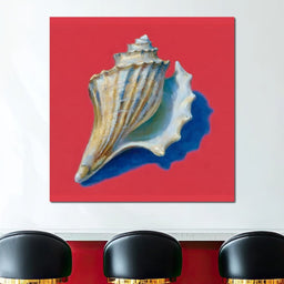 Seashell Symphony on Crimson - NicheCanvas