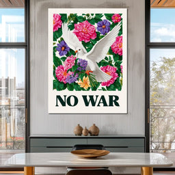 No War Dove Flower Garden - NicheCanvas