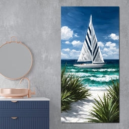 Sailing Beyond Turquoise Waves - NicheCanvas