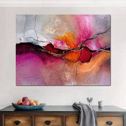 Fuchsia Fault Line - TooplesArt - NicheCanvas