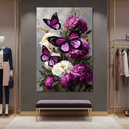 Amethyst Butterflies Bouquet - NicheCanvas