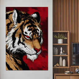 Fierce Tiger Blood Moon Roar - NicheCanvas