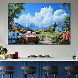 Pomeranian Wagon - NicheCanvas