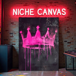 Pink Crown Graffiti - NicheCanvas