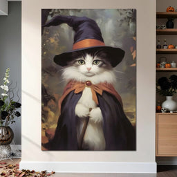 Enchanted Autumn Wizard Cat - NicheCanvas