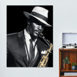 Midnight Jazz Saxophone Groove - NicheCanvas