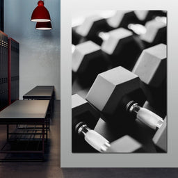 Monochrome Dumbbell Strength - NicheCanvas