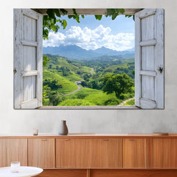 Window To Verdant Valley Dream - NicheCanvas