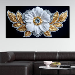Gilded Petal Crystal Flourish - NicheCanvas