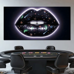 Cosmic Lips Allure of the Night - NicheCanvas