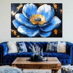 Blue Petals Celestial Bloom - NicheCanvas