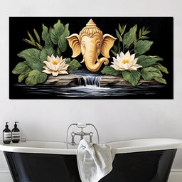 Tranquil Ganesh Divinity Reverie - NicheCanvas