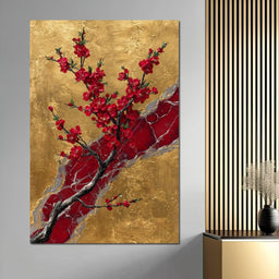 Golden Blossom Ascension - NicheCanvas