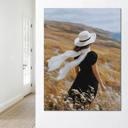 Wind Swept Hillside Muse - NicheCanvas