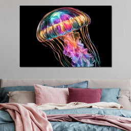 Iridescent Drift Through The Midnight Tide - NicheCanvas