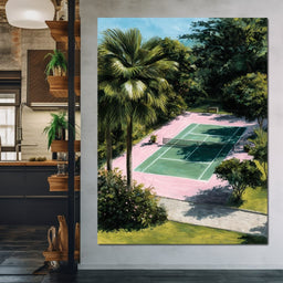 Palm Garden Tennis Court Retreat - NicheCanvas