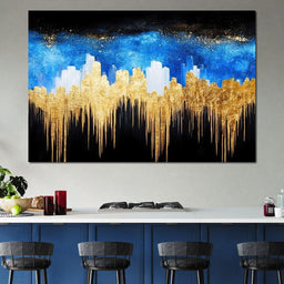 Golden Cityscape Skyline Elegance - NicheCanvas