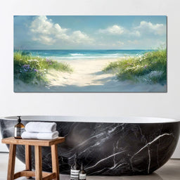 Seaside Tranquility Pathway - NicheCanvas