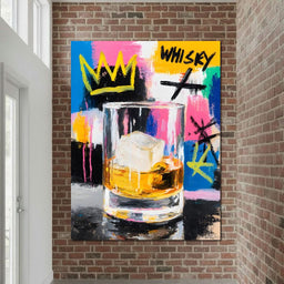Whiskey Crown Pop Graffiti Scene - NicheCanvas