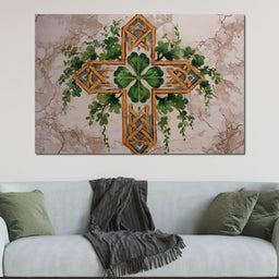 Celtic Cross Clover Wreath - NicheCanvas