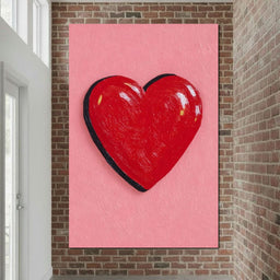 Glossy Red Heart Pop  - NicheCanvas