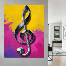 Electric Treble Clef Glow - NicheCanvas