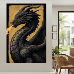 Golden Firebreath Dragon King - NicheCanvas