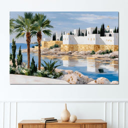 Mediterranean Seaside Citadel - NicheCanvas