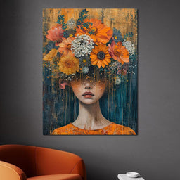 Blossoming Silence Dripping Gold - NicheCanvas