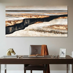 Tectonic Ridge Under Gold Skies - NicheCanvas