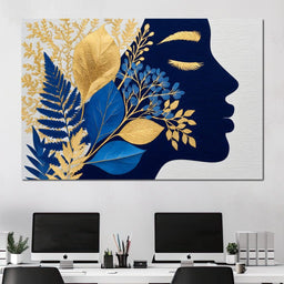 Golden Leaf Silhouette Dreams - NicheCanvas