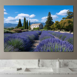 Provence Lavender Farmhouse Sky - NicheCanvas