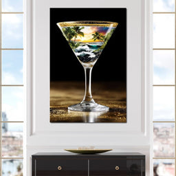 Tropical Sunset Cocktail Dream - NicheCanvas