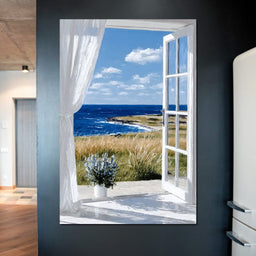 Ocean Breeze Through Open Window - NicheCanvas