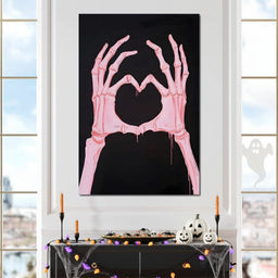 Macabre Heartbeat Skeleton Love - NicheCanvas